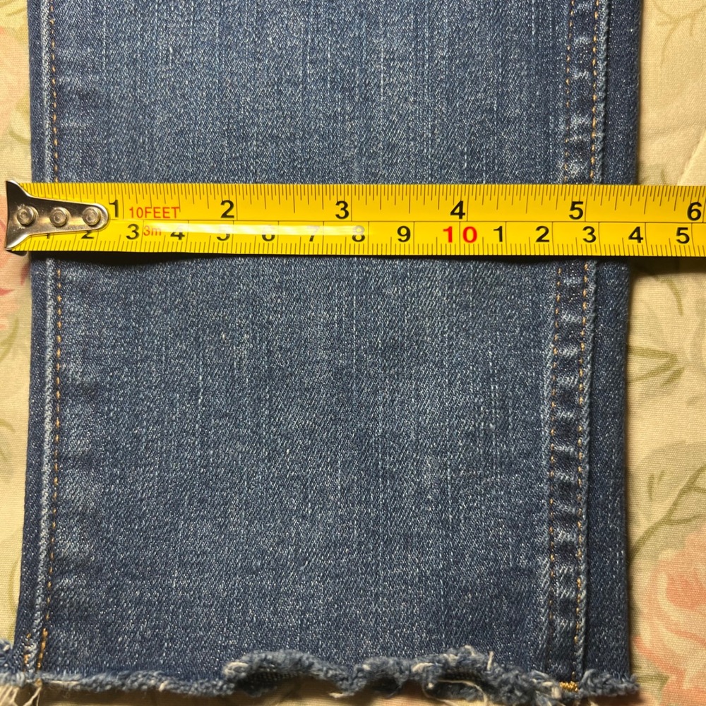 Madewell 9 Mid-Rise Skinny Jeans Blue Raw Hem Denim Size 27 - Picture 12 of 12
